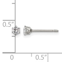 Chisel Stainless Steel Polished 3mm Round CZ Stud Post Earrings view 5