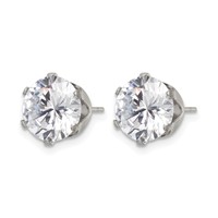Chisel Stainless Steel Polished 9mm Round CZ Stud Post Earrings view 3
