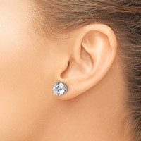 Chisel Stainless Steel Polished 9mm Round CZ Stud Post Earrings view 4