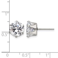 Chisel Stainless Steel Polished 9mm Round CZ Stud Post Earrings view 5