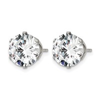 Chisel Stainless Steel Polished 10mm Round CZ Stud Post Earrings view 3
