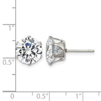 Chisel Stainless Steel Polished 10mm Round CZ Stud Post Earrings view 5