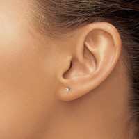 Chisel Stainless Steel Polished 2mm Square CZ Stud Post Earrings view 4