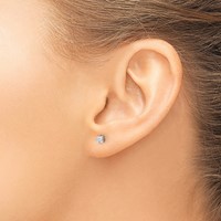 Chisel Stainless Steel Polished 3mm Square CZ Stud Post Earrings view 4