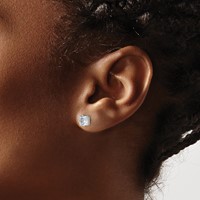 Chisel Stainless Steel Polished 5mm Square CZ Stud Post Earrings view 4
