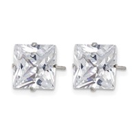 Chisel Stainless Steel Polished 9mm Square CZ Stud Post Earrings view 3