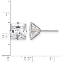 Chisel Stainless Steel Polished 9mm Square CZ Stud Post Earrings view 5