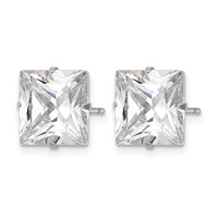 Chisel Stainless Steel Polished 10mm Square CZ Stud Post Earrings view 3