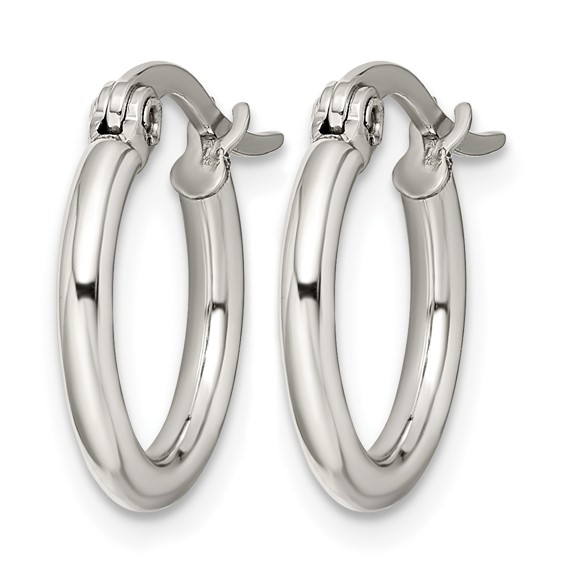 Chisel Stainless Steel Polished 15.5mm Diameter 2mm Hoop Earrings