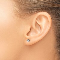 Chisel Stainless Steel Polished 4mm Star CZ Stud Post Earrings view 4