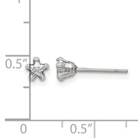 Chisel Stainless Steel Polished 4mm Star CZ Stud Post Earrings view 5