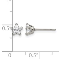 Chisel Stainless Steel Polished 5mm Star CZ Stud Post Earrings view 5