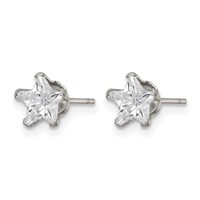 Chisel Stainless Steel Polished 6mm Star CZ Stud Post Earrings view 3