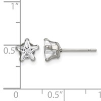 Chisel Stainless Steel Polished 6mm Star CZ Stud Post Earrings view 5