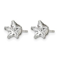 Chisel Stainless Steel Polished 7mm Star CZ Stud Post Earrings view 3