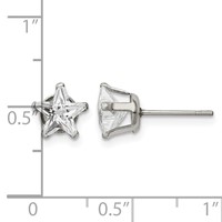 Chisel Stainless Steel Polished 7mm Star CZ Stud Post Earrings view 5