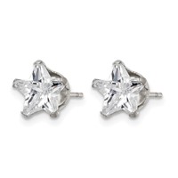 Chisel Stainless Steel Polished 8mm Star CZ Stud Post Earrings view 3