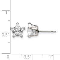 Chisel Stainless Steel Polished 8mm Star CZ Stud Post Earrings view 5