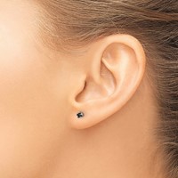 Chisel Stainless Steel Polished 3mm Black Star CZ Stud Post Earrings view 4