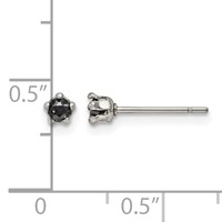 Chisel Stainless Steel Polished 3mm Black Star CZ Stud Post Earrings view 5