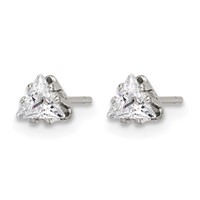Chisel Stainless Steel Polished 4mm Triangle CZ Stud Post Earrings view 3