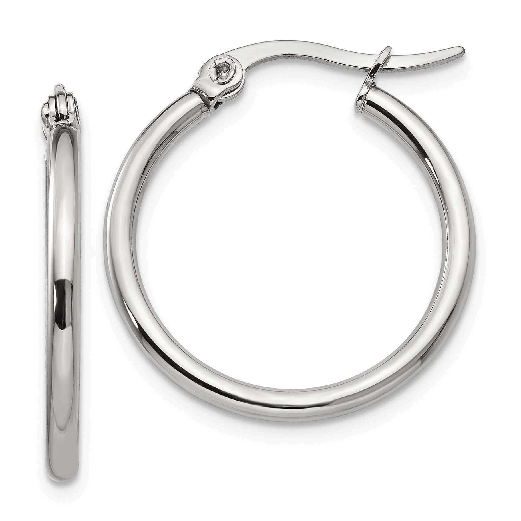 Stainless Steel 22mm Diameter Hoop Earrings SRE113 | eBay
