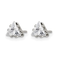 Chisel Stainless Steel Polished 5mm Triangle CZ Stud Post Earrings view 3