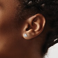 Chisel Stainless Steel Polished 5mm Triangle CZ Stud Post Earrings view 4