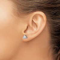Chisel Stainless Steel Polished 6mm Triangle CZ Stud Post Earrings view 4