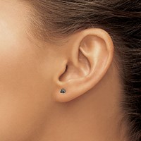 Chisel Stainless Steel Polished 3mm Black Triangle CZ Stud Post Earrings view 4
