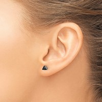 Chisel Stainless Steel Polished 4mm Black Triangle CZ Stud Post Earrings view 4