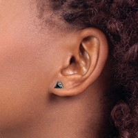 Chisel Stainless Steel Polished 5mm Black Triangle CZ Stud Post Earrings view 4