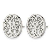 Chisel Stainless Steel Polished Tree of Life Post Earrings view 3