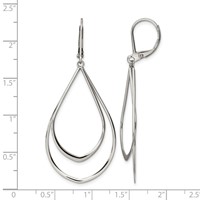 Chisel Stainless Steel Polished Double Teardrop Dangle Leverback Earrings view 5