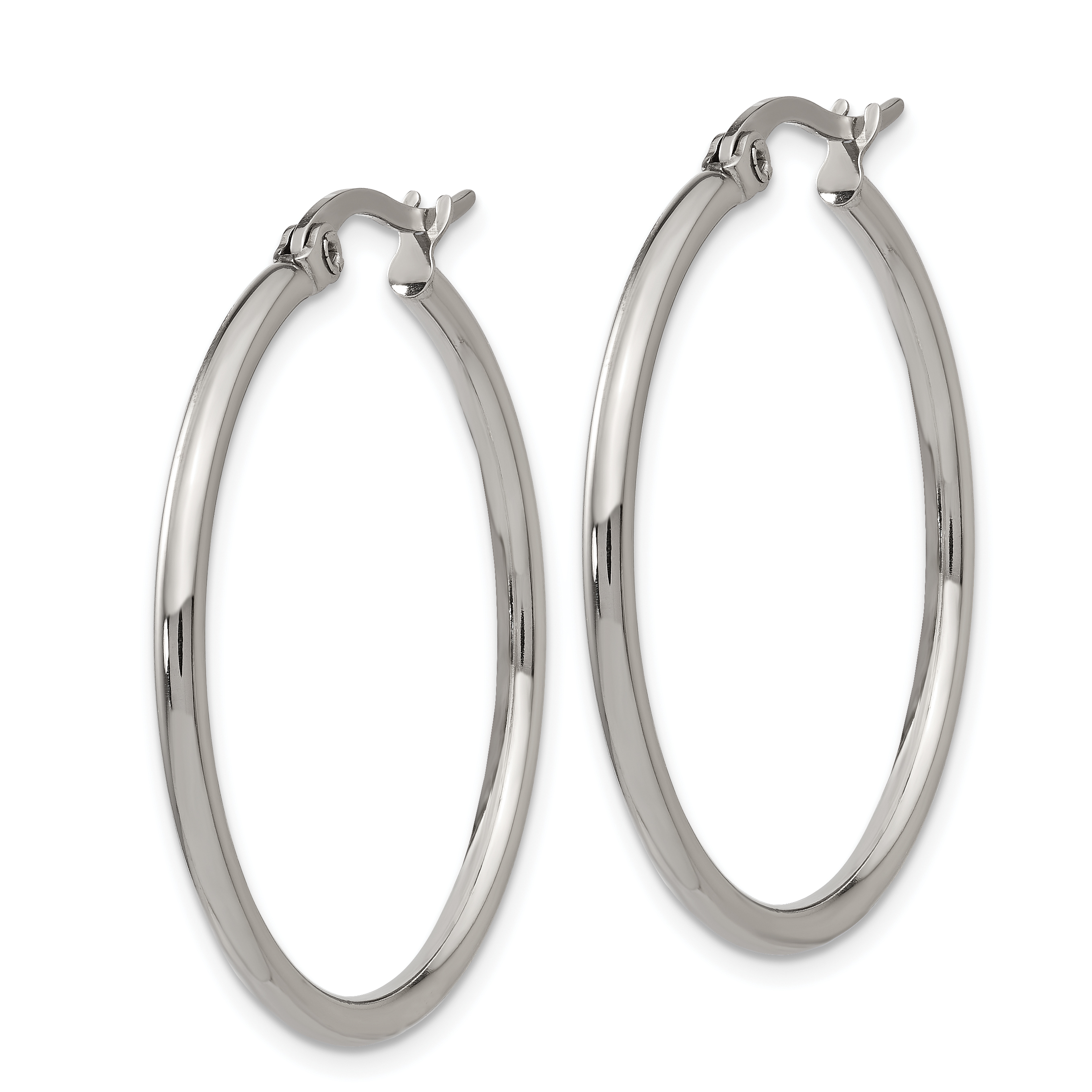 Stainless Steel 32.50 mm Diameter Hoop Earrings SRE115 883957718347 eBay