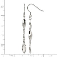Chisel Stainless Steel Polished Twisted Dangle Shepherd Hook Earrings view 4