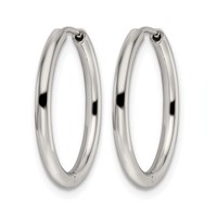 Chisel Stainless Steel Polished 2mm Endless Hinged Hoops view 3
