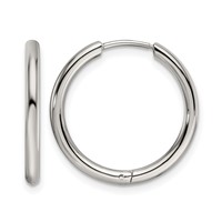 Chisel Stainless Steel Polished 2mm Endless Hinged Hoops view 1