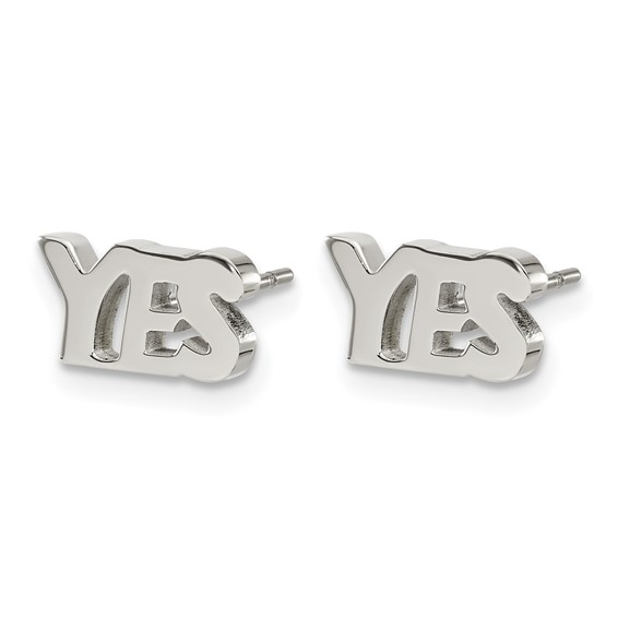 Stainless Steel Polished YES Post Earrings