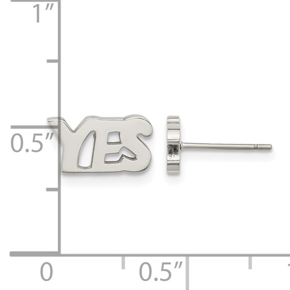 Stainless Steel Polished YES Post Earrings