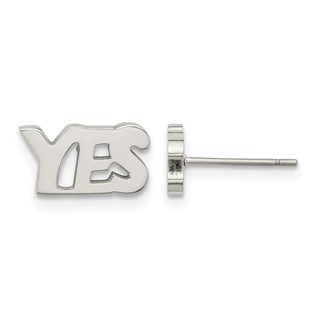 Stainless Steel Polished YES Post Earrings