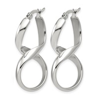 Chisel Stainless Steel Polished Infinity Symbol Twist Hoop Earrings view 3