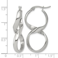 Chisel Stainless Steel Polished Infinity Symbol Twist Hoop Earrings view 5