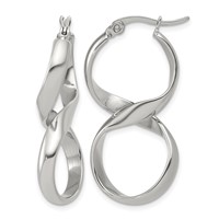 Chisel Stainless Steel Polished Infinity Symbol Twist Hoop Earrings view 1