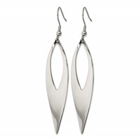Chisel Stainless Steel Polished Dangle Shepherd Hook Earrings view 3