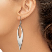 Chisel Stainless Steel Polished Dangle Shepherd Hook Earrings view 4