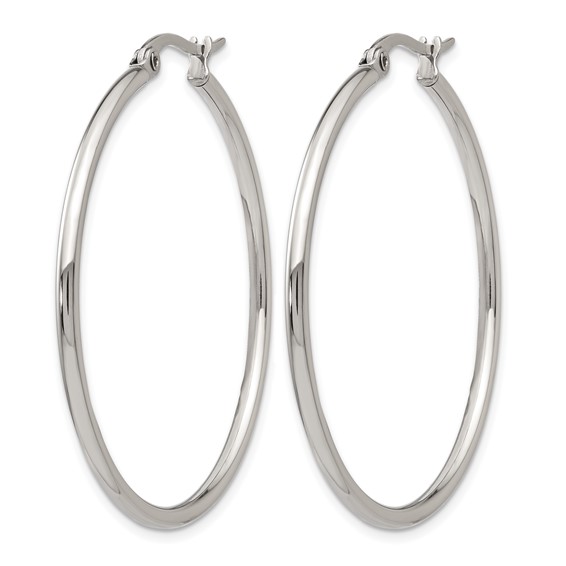 Chisel Stainless Steel Polished 40.5mm Diameter 2mm Hoop Earrings