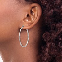 Chisel Stainless Steel Polished 40.5mm Diameter 2mm Hoop Earrings view 4