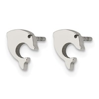 Chisel Stainless Steel Polished Dolphin Post Earrings view 3
