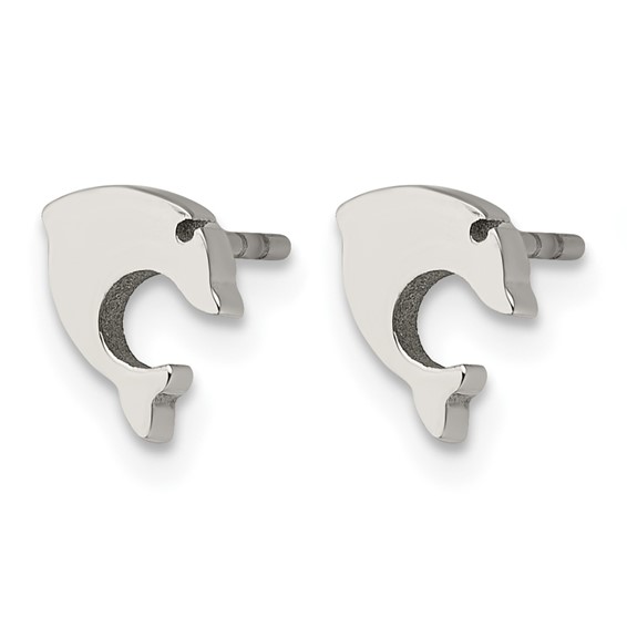 Chisel Stainless Steel Polished Dolphin Post Earrings